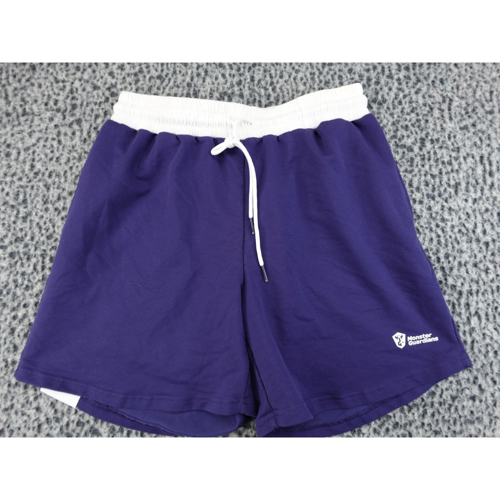 Monster Guardians Athletic Shorts Mens Medium Purple White Contrast Waistband